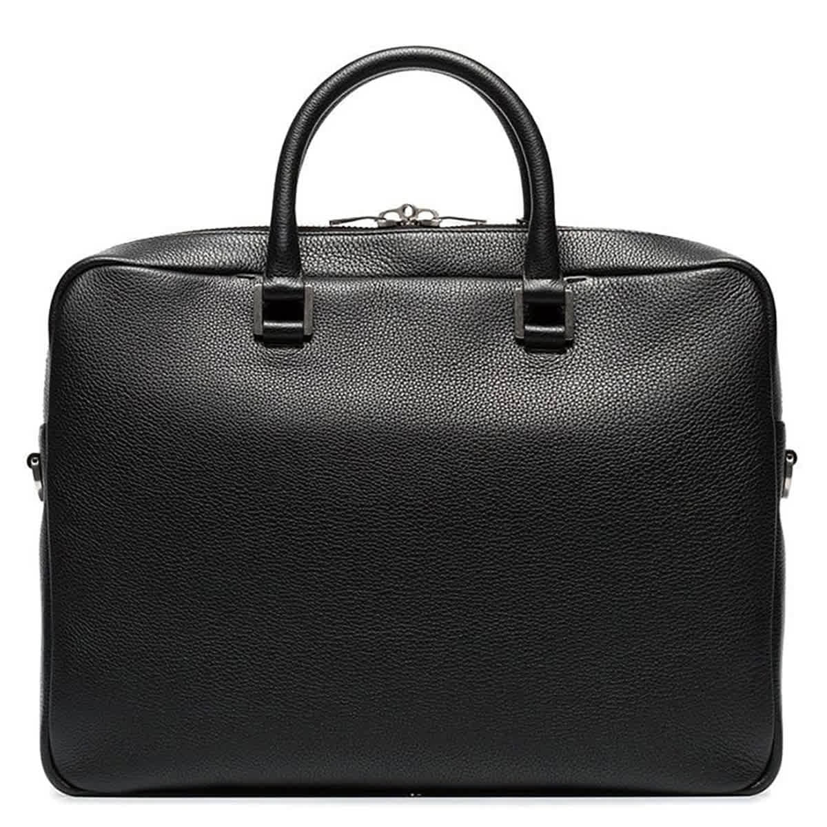 Shop Saint Laurent Black Leather Briefcase