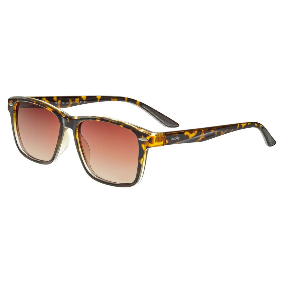 SIMPLIFY SIMPLIFY UNISEX TORTOISE SQUARE SUNGLASSES SSU130-C5