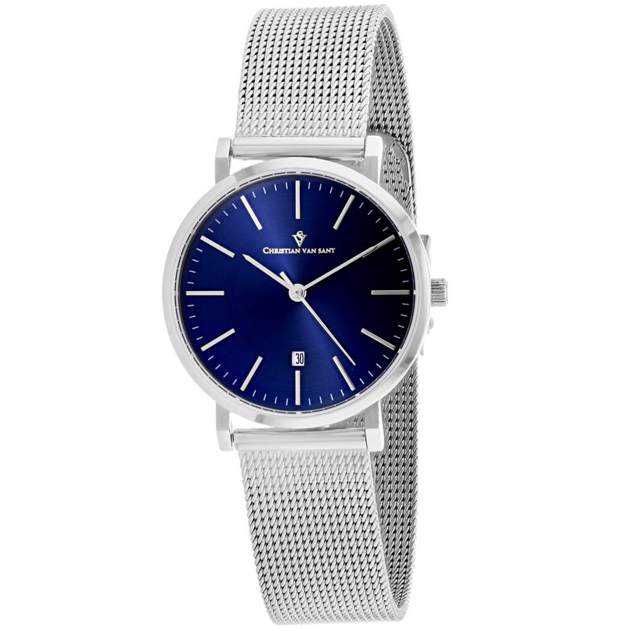 Christian Van Sant Paradigm Quartz Blue Dial Ladies Watch Cv4220 In Blue