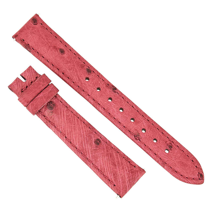 Hadley Roma 16 Mm Matte Bougainvillea Ostrich Leather Strap In Pink