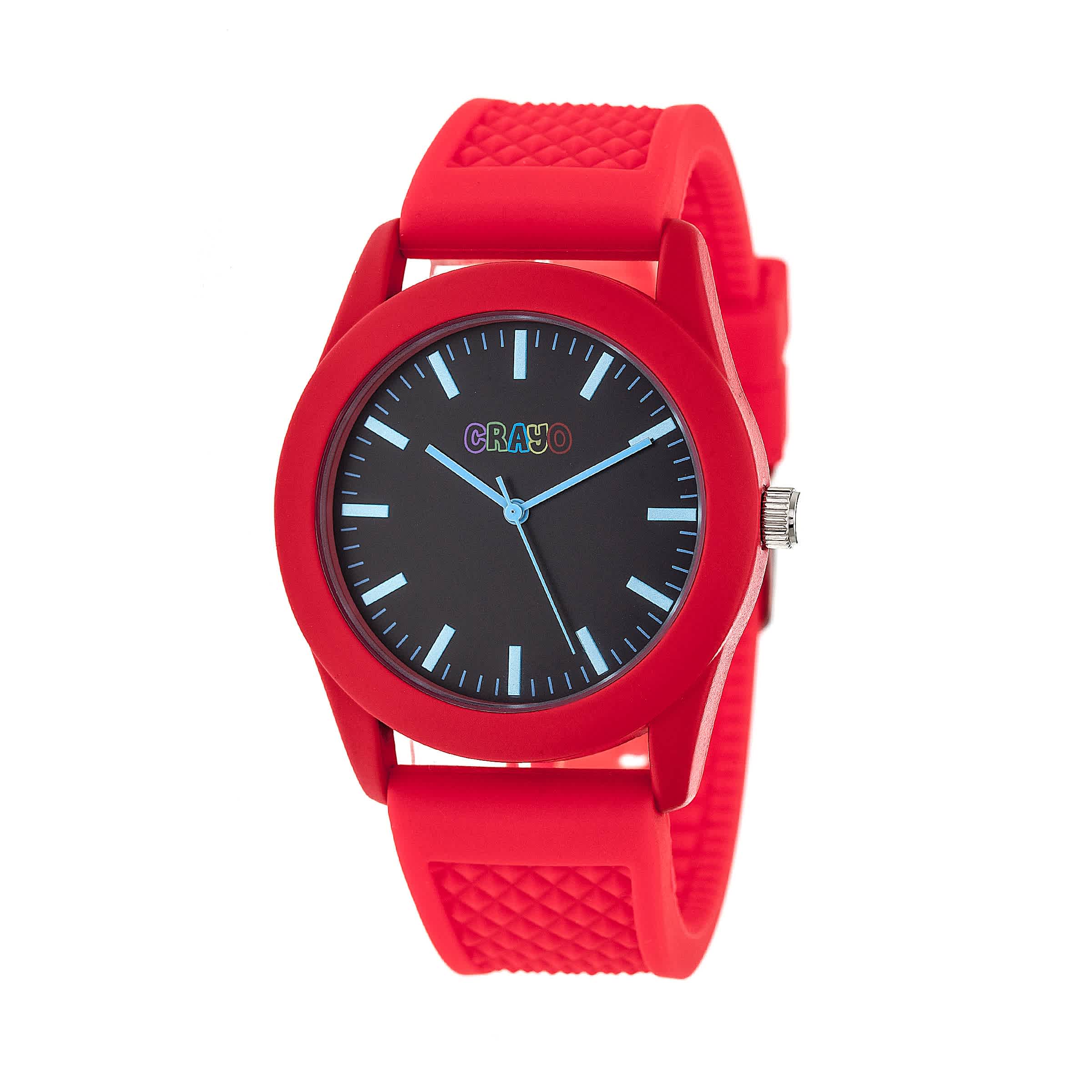 Crayo Storm Black Dial Red Silicone Watch Cracr3702 In Red   / Black / Blue