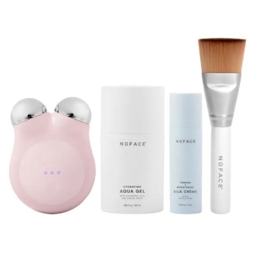NuFace Mini + Toning Device Starter Kit Sandy Rose Gift Set Skin Care 850019720327