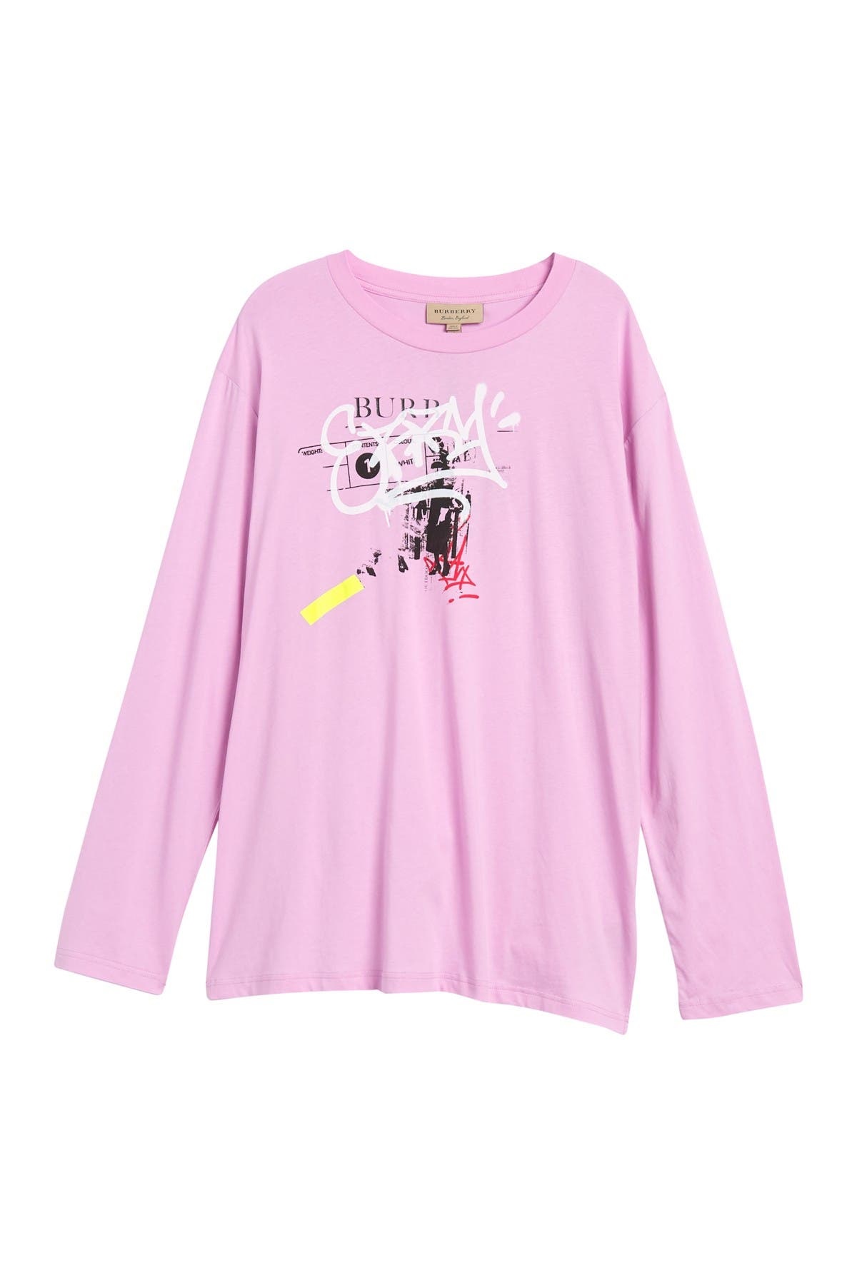 Burberry Cordan Graffitied Print Cotton T-shirt In Pink