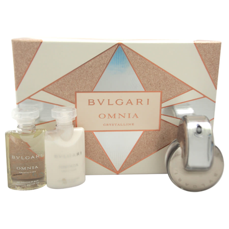 Bvlgari Omnia Crystalline By  For Women - 3 Pc Gift Set 1.35oz Edt Spray In White