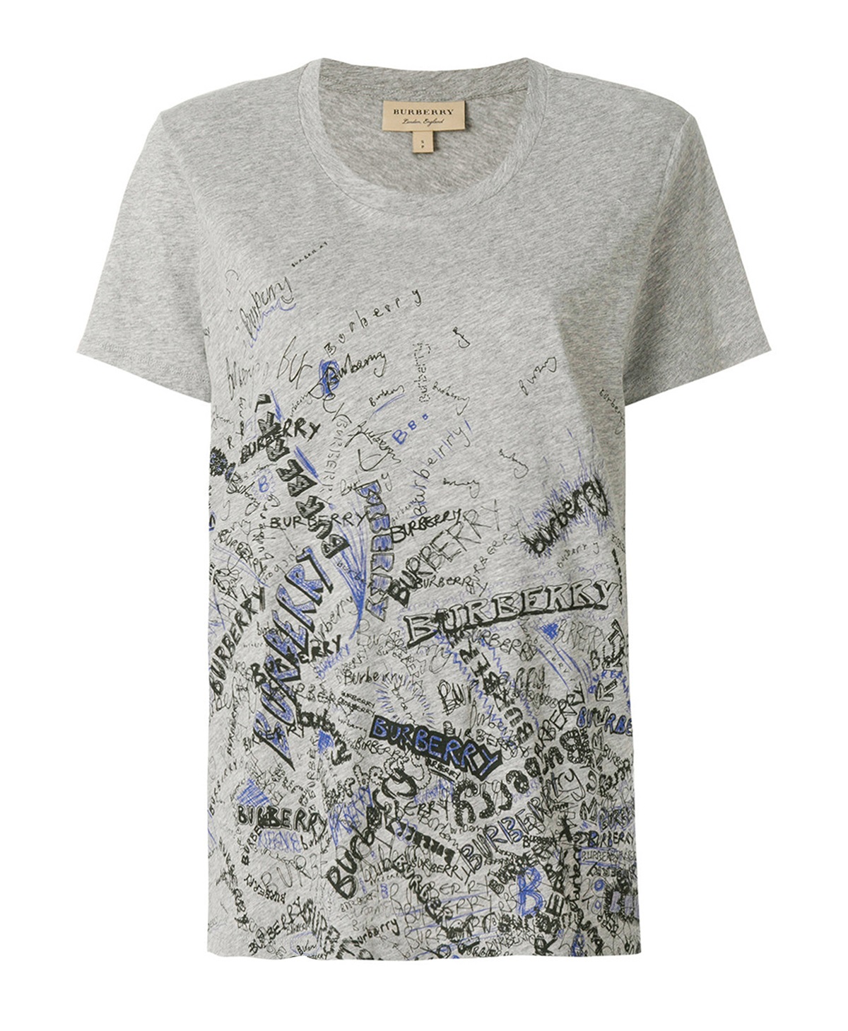 Click to view more detailed imagery on our partner's website Burberry Doodle Print Cotton T-shirt In Grey