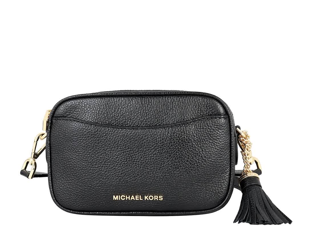 MICHAEL KORS BLACK PEBBLED LEATHER CONVERTIBLE BELT BAG