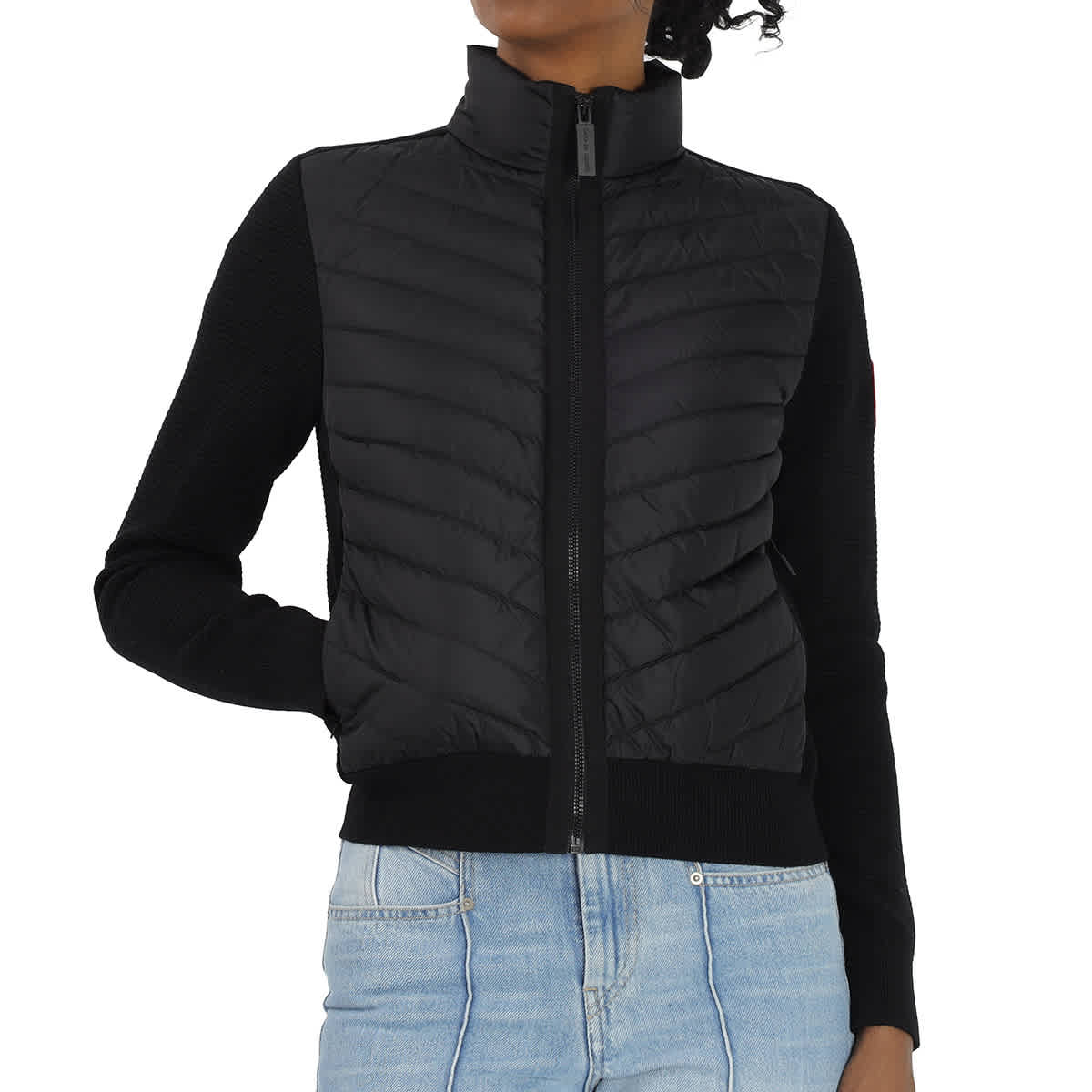Canada Goose Hybridge Knit Puffer-front Jacket In Black