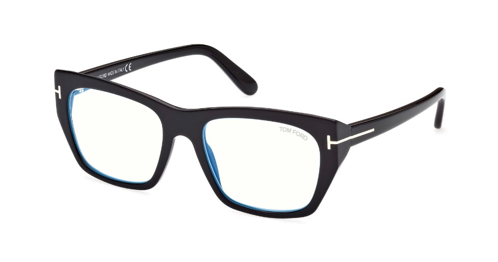 TOM FORD BLUE LIGHT BLOCK CAT EYE LADIES EYEGLASSES FT5846-B 001 53