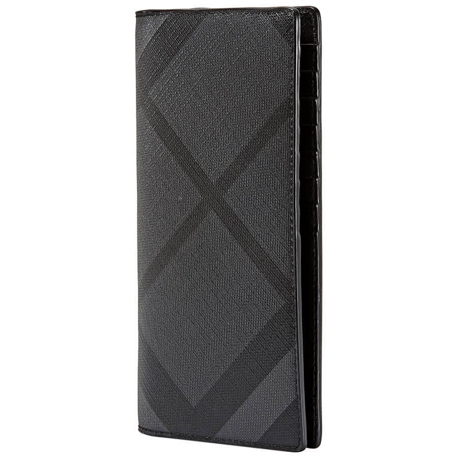 BURBERRY MENS LONG YEN WALLET LONDON CHECK CHARCOAL CAVENDISH
