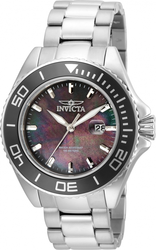 Invicta Pro Diver Mother Of Pearl Dial Mens Watch 23068 In Black / Mother Of Pearl