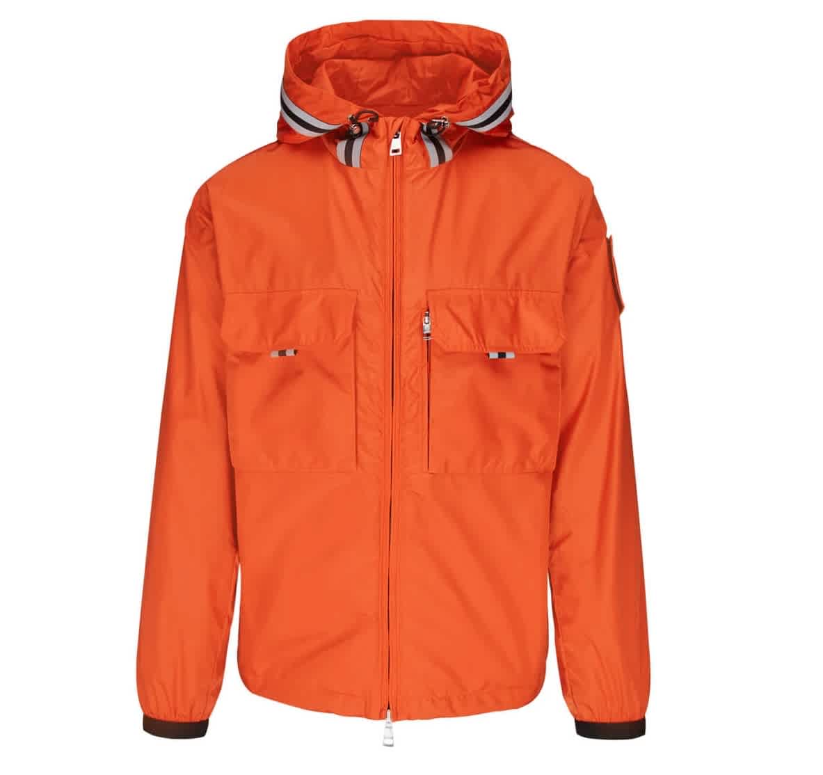 Moncler Mens Abbe Orange Nylon Jacket ModeSens