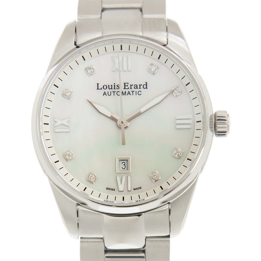 Louis Erard Heritage Automatic Diamond Ladies Watch 20100aa14.bma17 In Mop  / Mother Of Pearl