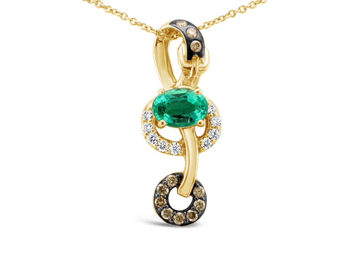 Le Vian Chocolatier Pendant Costa Smeralda Emeralds In Yellow