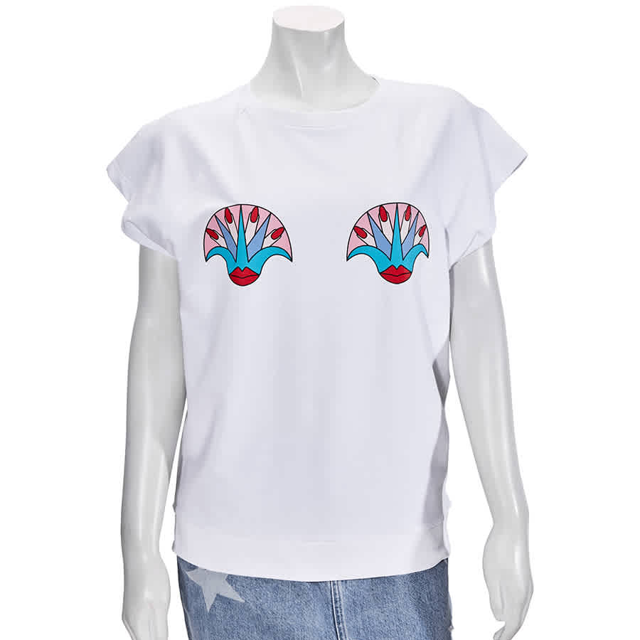 Yazbukey Ladies White Short Sleeve Top In White