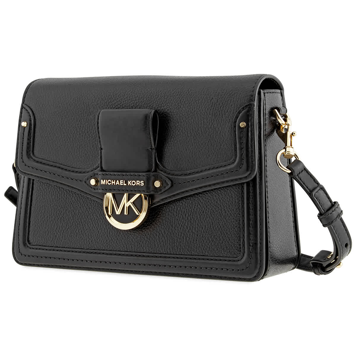 Michael Kors Jessie Black Ladies Medium Pebbled Leather Shoulder Bag ModeSens