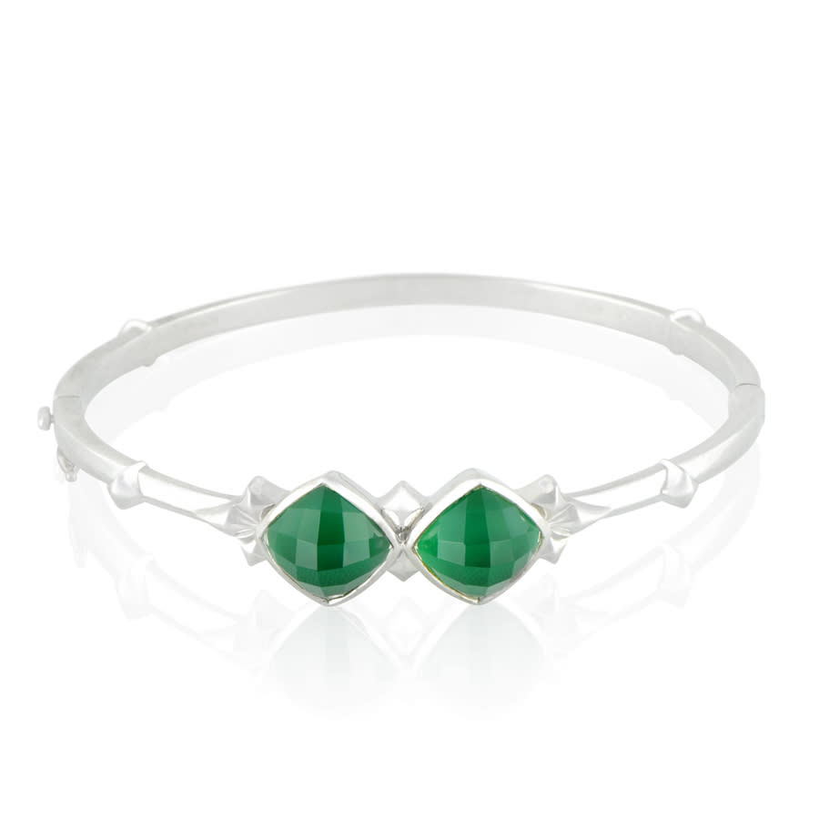 Stephen Webster Silver Chrysoprase And Quartz Bangle Bracelet In Multi-color