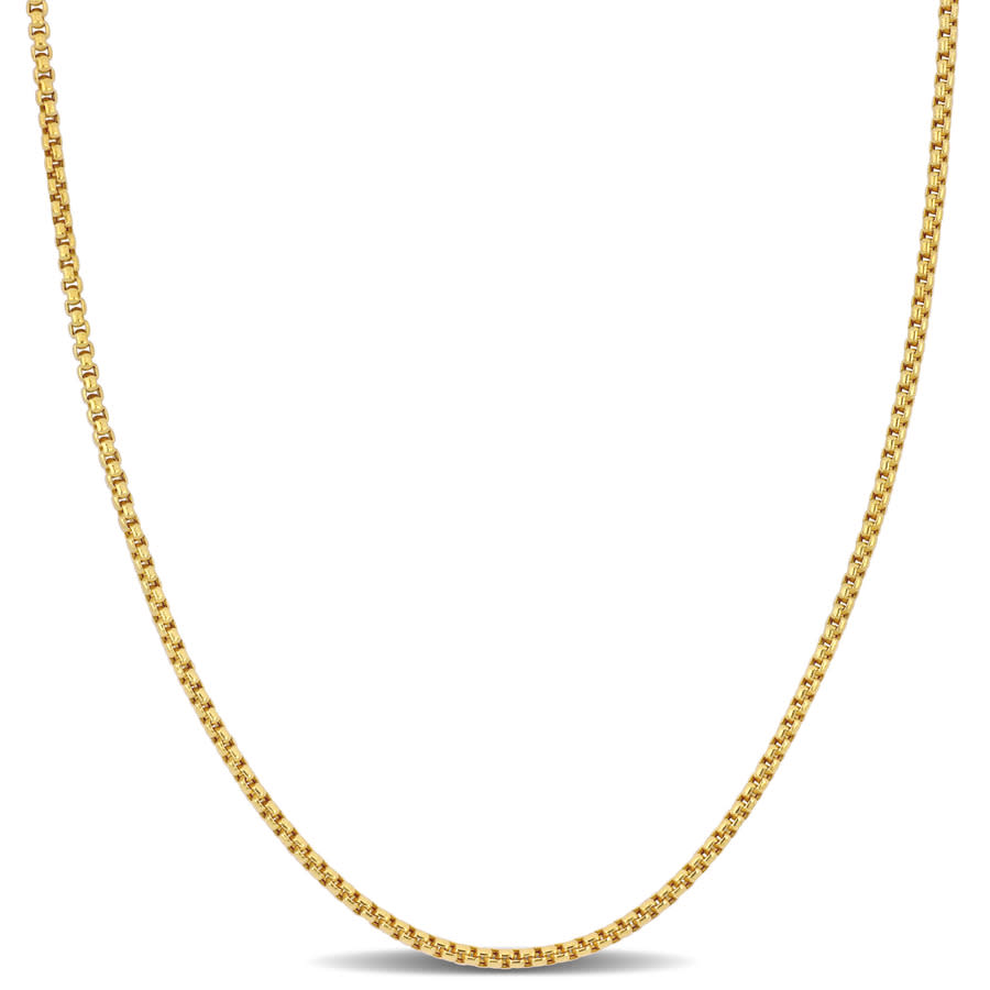 Amour 1.6mm Hollow Round Box Link Chain Necklace In 10k Yellow Gold - 20 In