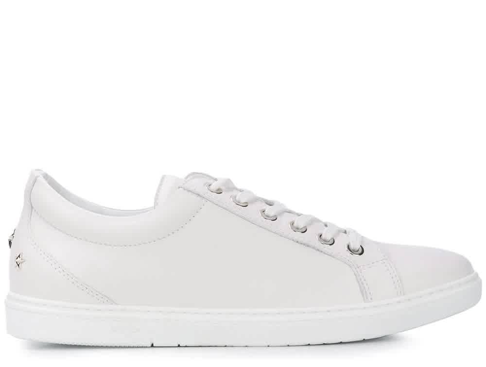 Jimmy Choo Mens Cash White Leather Low 
