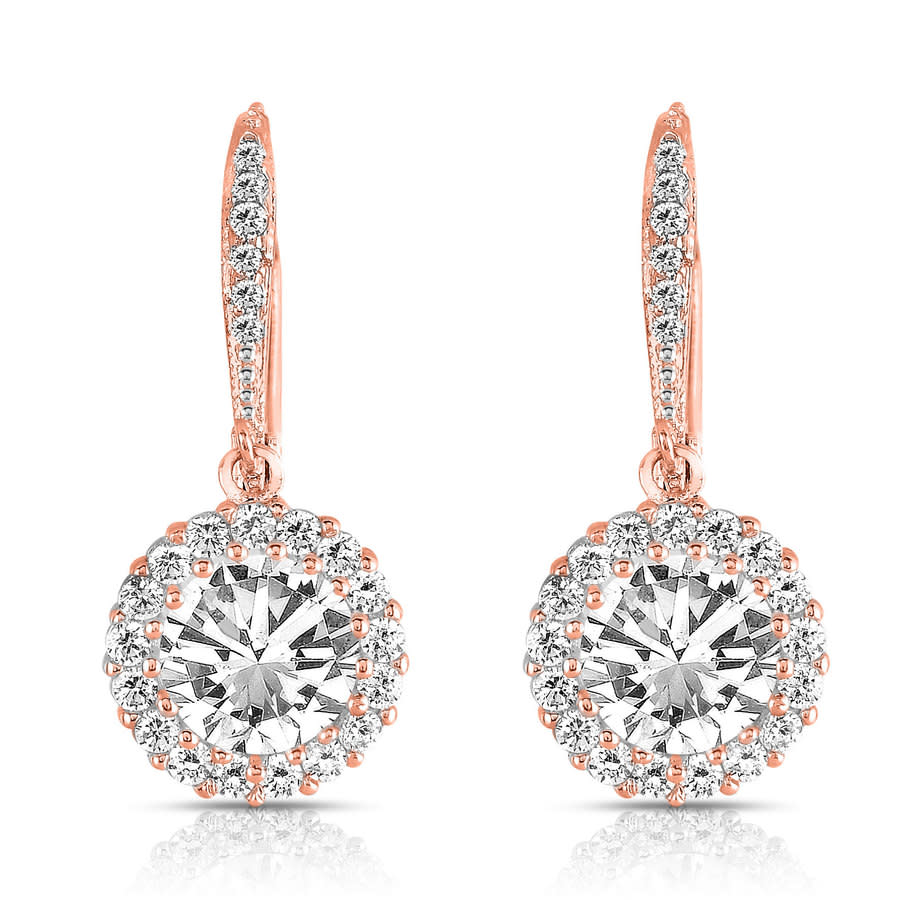 Megan Walford White Gold-Plated with Diamond Cubic Zirconia Round