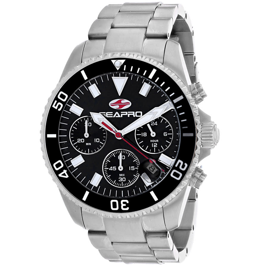 SEAPRO SEAPRO SCUBA 200 CHRONO BLACK DIAL MEN'S WATCH SP4351