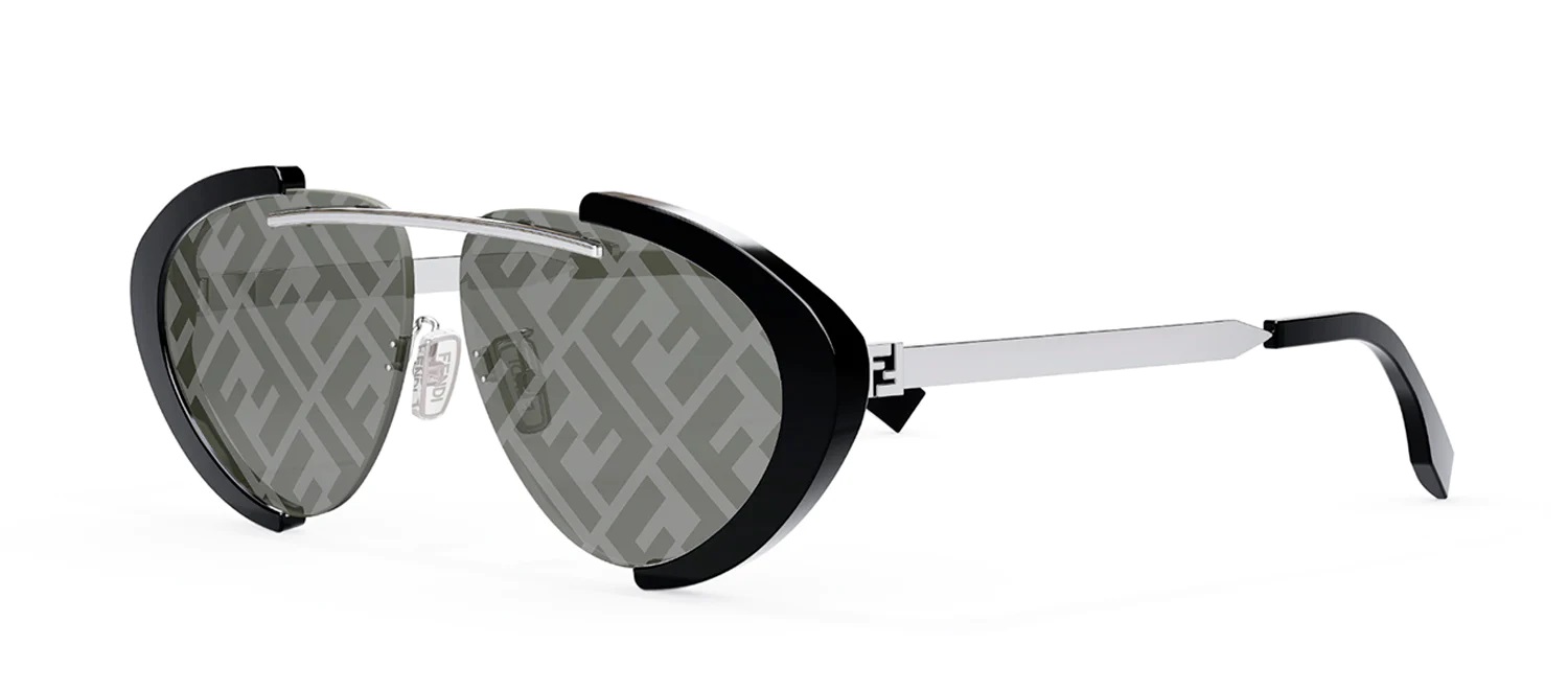 Fendi FENDI FE40042U FE 40042U 01C Black/Silver Sunglasses 59-11-145