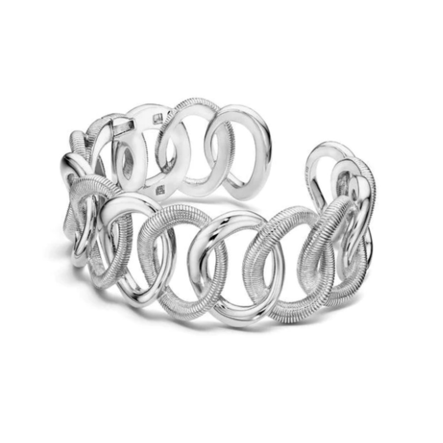 Shop Judith Ripka Eternity Interlocking Link Cuff - Jbss0059-slv-avg In Silver-tone