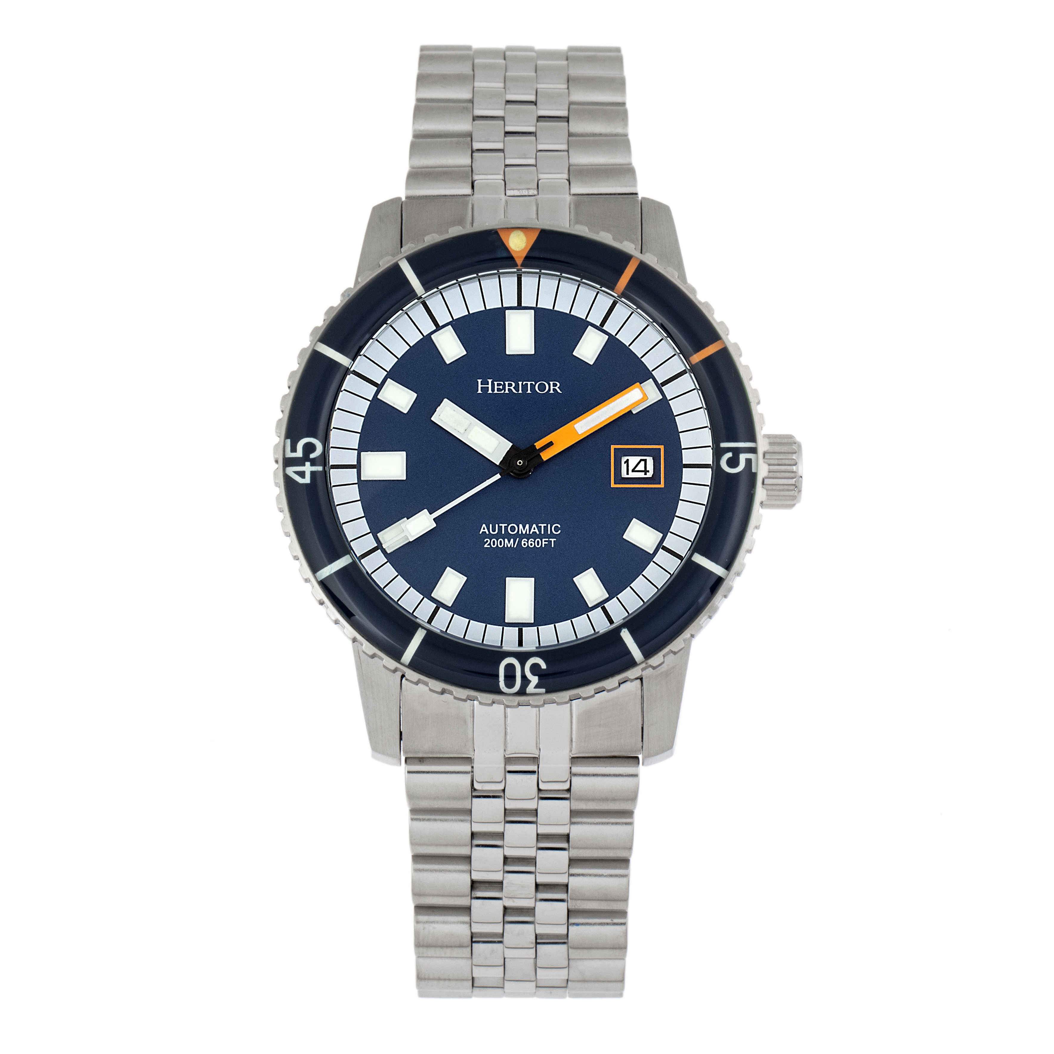 HERITOR EDGARD AUTOMATIC NAVY DIAL MENS WATCH HR9103