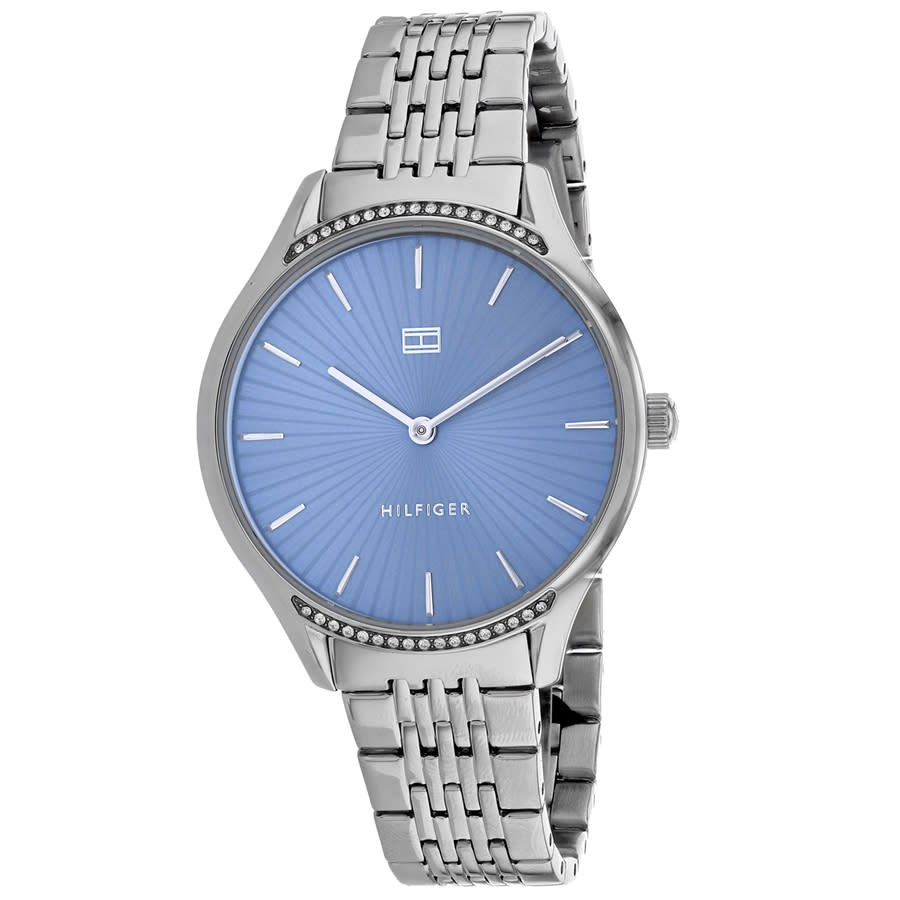 Tommy Hilfiger Gray Quartz Blue Dial Ladies Watch 1782210 In Blue / Gray