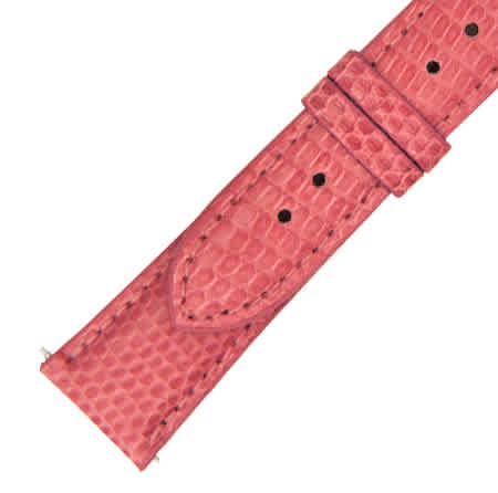 Hadley Roma 21 Mm Shiny Rose Pink Lizard Leather Strap