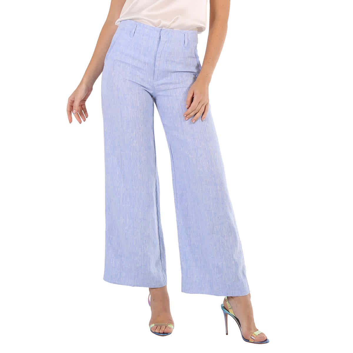 Polo Ralph Lauren Ladies Linen Pants In Blue