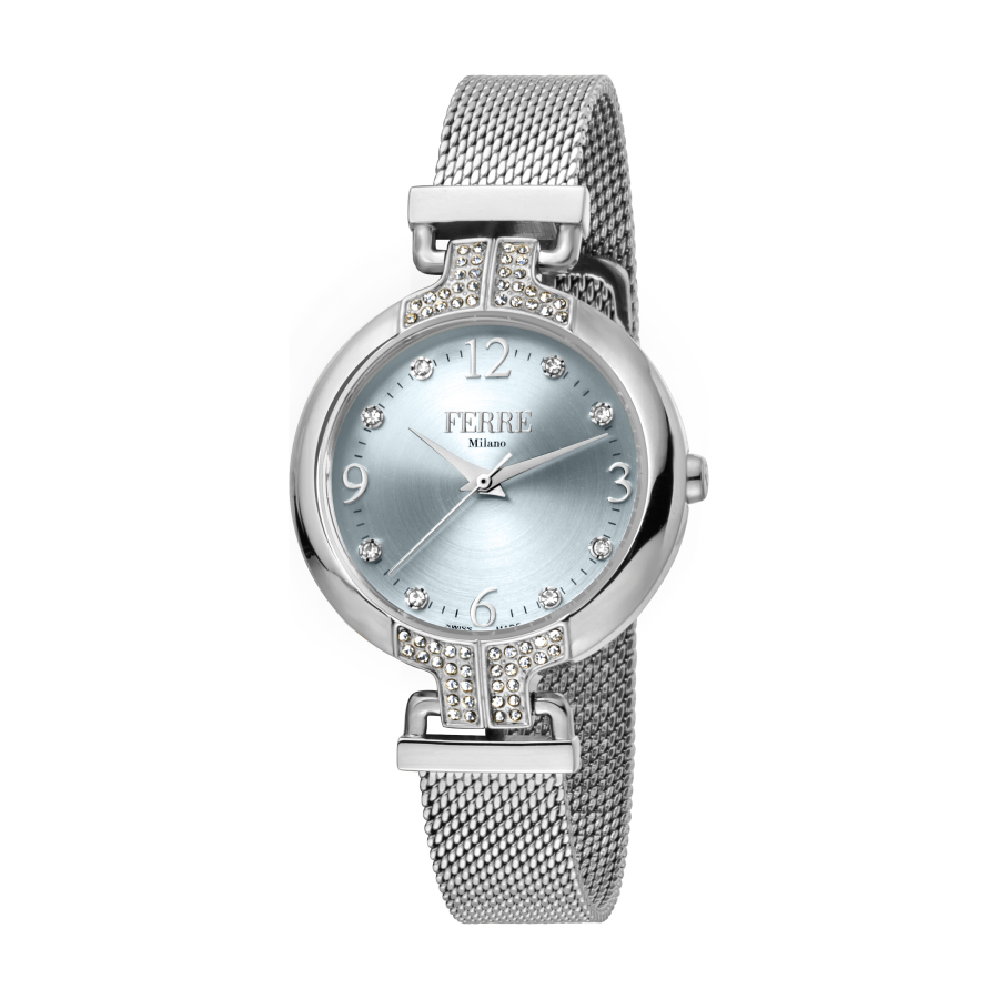 Ferre Milano Quartz Silver Dial Ladies Watch Fm1l115m0051 In Silver Tone