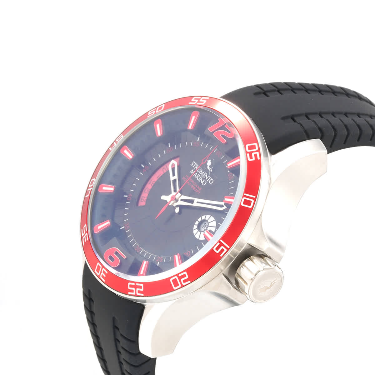 Shop Strumento Marino Hurricane 3 Hands Silicon Quartz Black Dial Men's Watch Sm116s/ss/nr/nr In Red   / Black