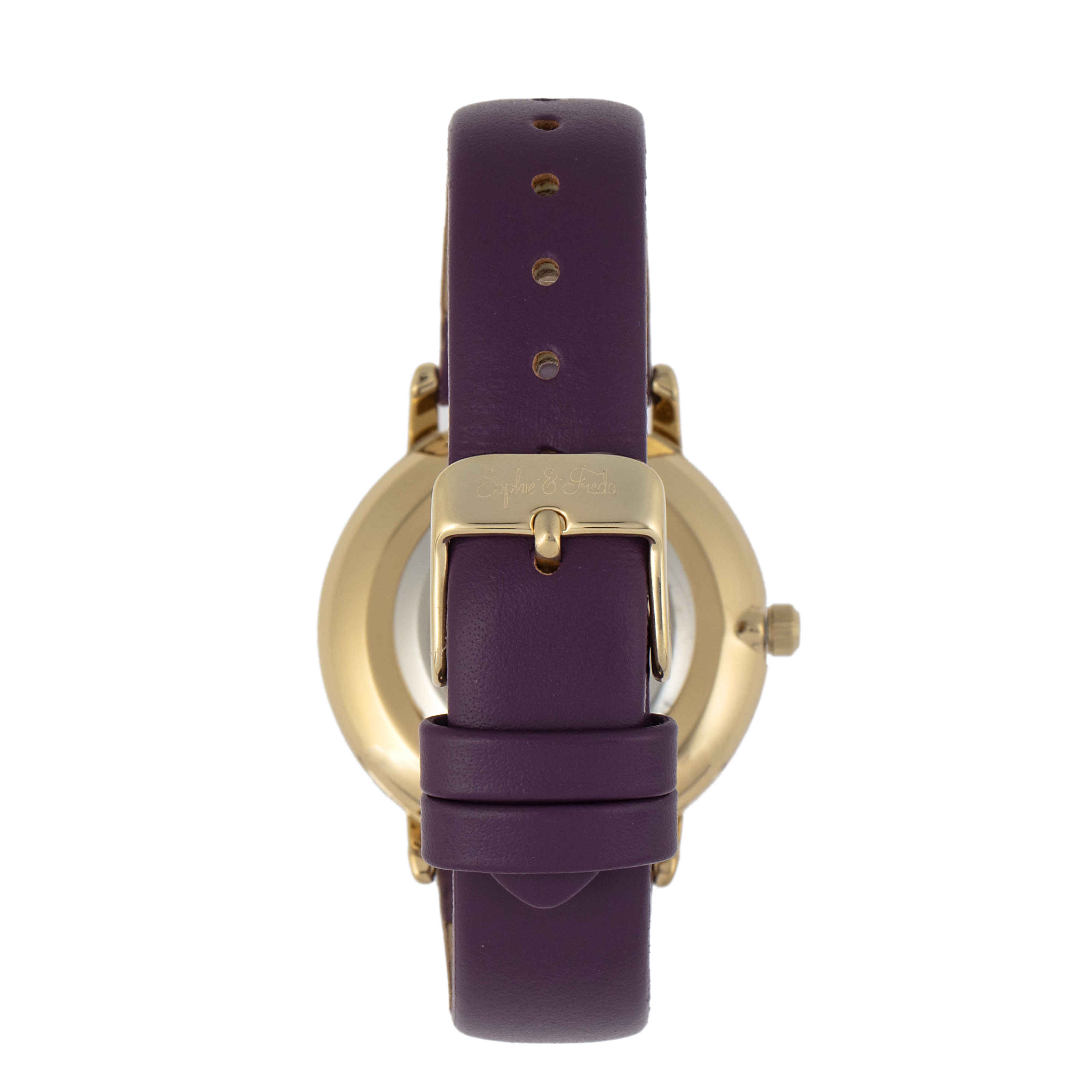 Shop Sophie And Freda Breckenridge Quartz Purple Dial Ladies Watch Sf4705 In Gold / Gold Tone / Purple