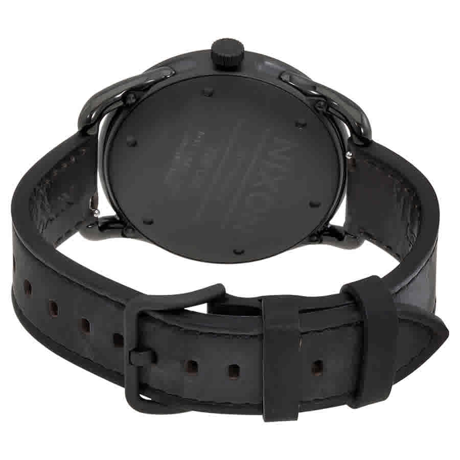 Shop Nixon C45 Black Leather Men's Watch A465000