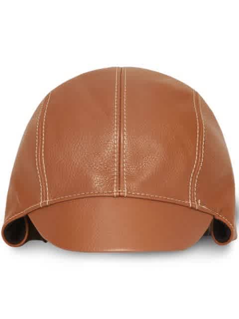 Burberry Toffee Leather Pilot Cap In N 