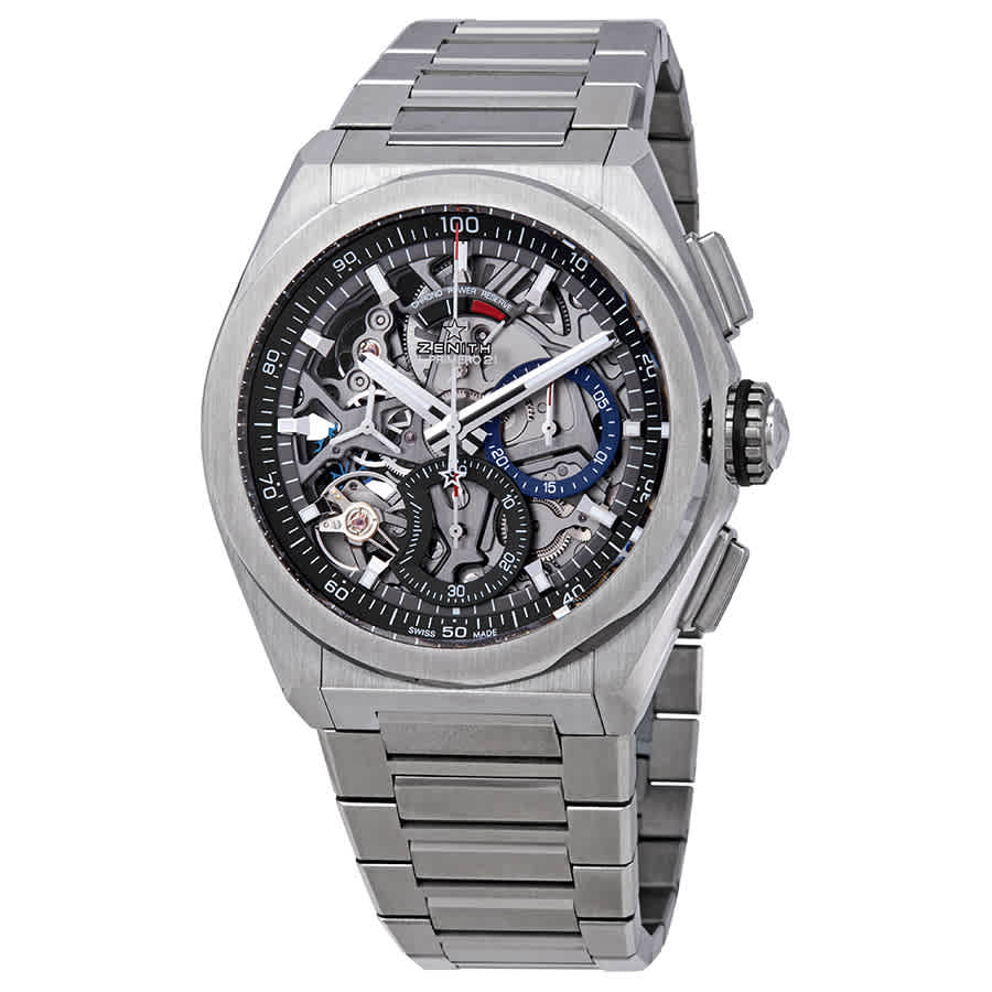 Zenith Defy El Primero 21 Automatic Men's Titanium Chronograph Watch 95.9000.9004/78.m9000 In Grey / Skeleton