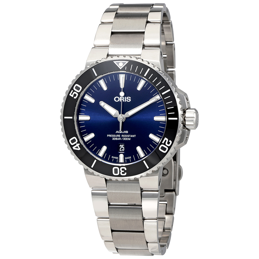 Oris Aquis Automatic Blue Dial Mens Watch 01 733 7730 4135-07 8 24 05peb In Black,blue,silver Tone