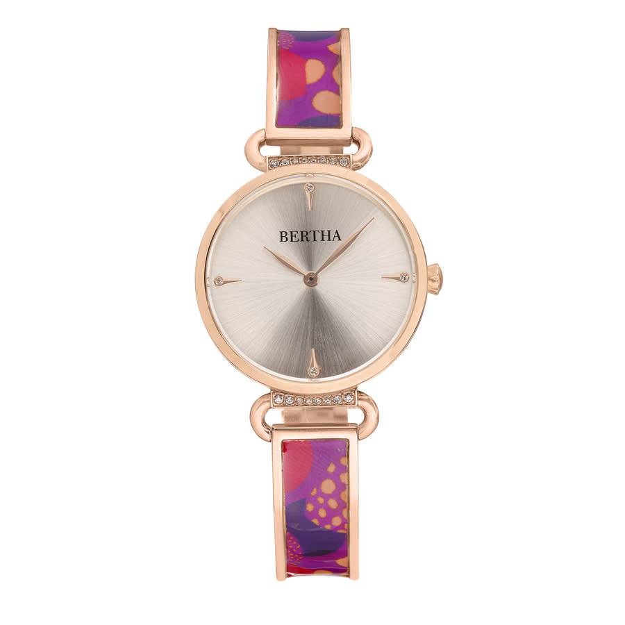 Bertha Katherine Enamel-designed Bracelet Watch In Erin / Gold / Gold Tone / Rose / Rose Gold / Rose Gold Tone