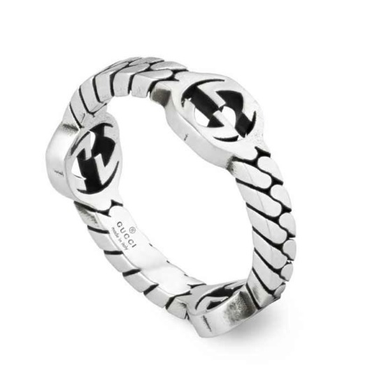 GUCCI GUCCI GOURMETTE DETAIL INTERLOCKING G RING