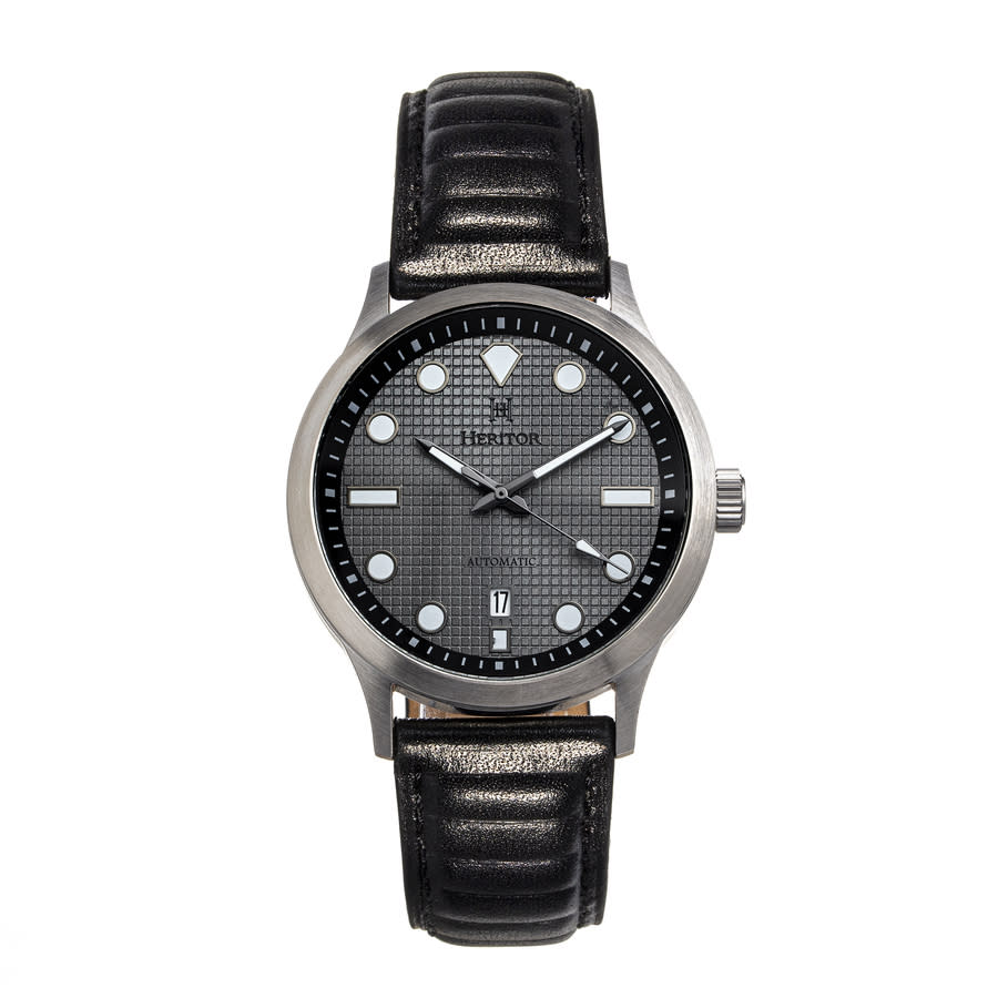 HERITOR BRADFORD AUTOMATIC GUNMETAL DIAL MENS WATCH HERHS1103