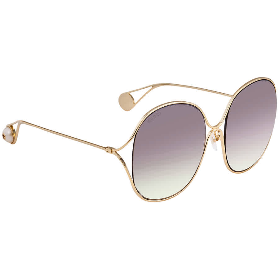 Click to view more detailed imagery on our partner's website Gucci Light Brown Shaded Oversized Ladies Sunglasses Gg0362s 003 57 In Brown,gold Tone