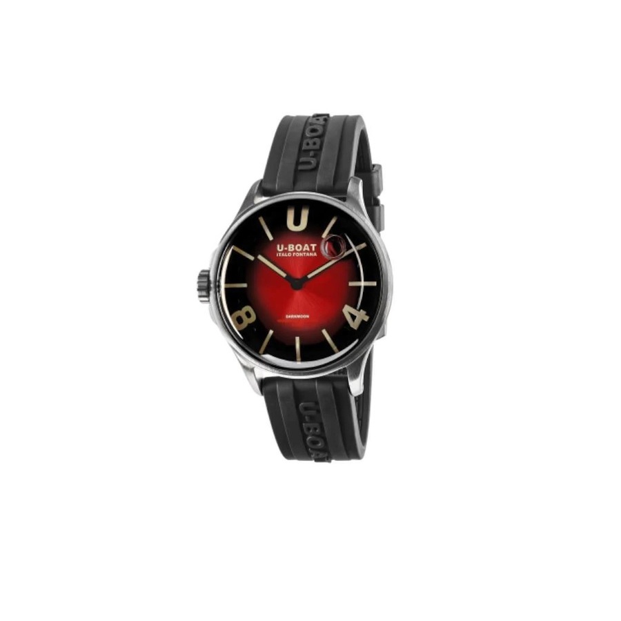 U-boat Darkmoon Quartz Red Dial Mens Watch 9500 In Red   / Black / Dark