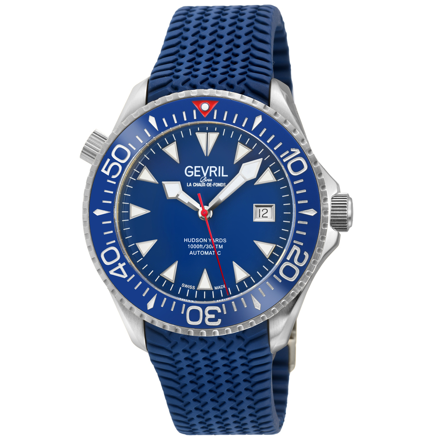 GEVRIL GEVRIL HUDSON YARDS AUTOMATIC BLUE DIAL MENS WATCH 48807R