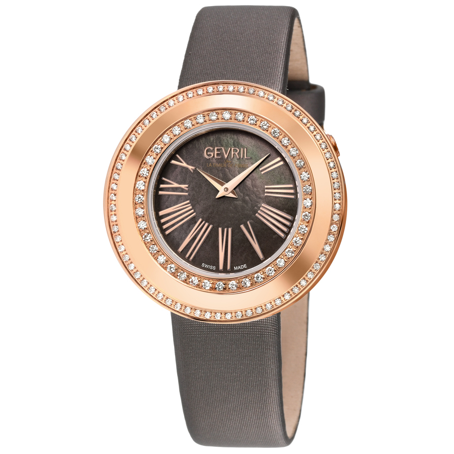 Gevril Gandria Mother Of Pearl Dial Ladies Watch 12252 In Gold Tone / Grey / Mop / Mother Of Pearl / Rose / Rose Gold Tone