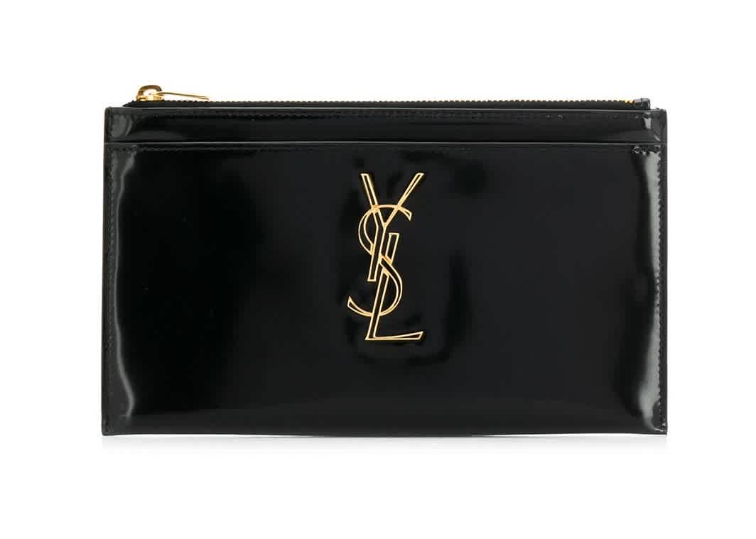 Saint Laurent Black Monogram Pouch.