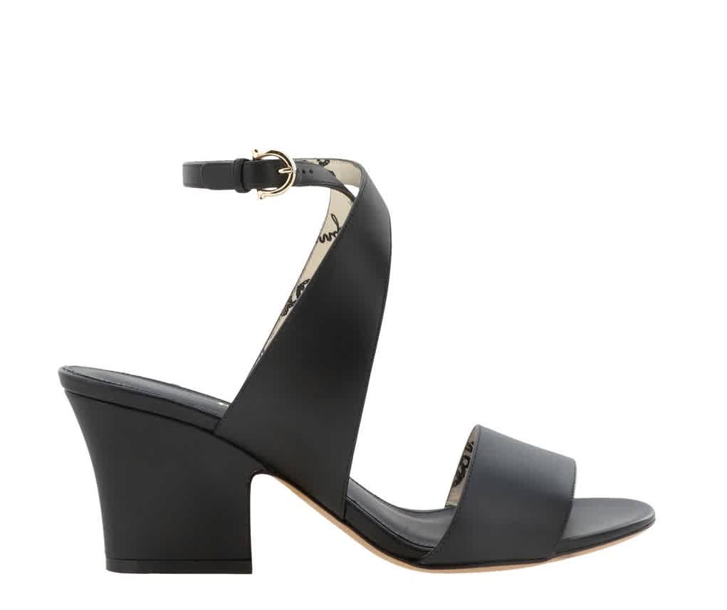 FERRAGAMO SALVATORE FERRAGAMO LADIES PLAIN WEDGE SANDAL IN BLACK