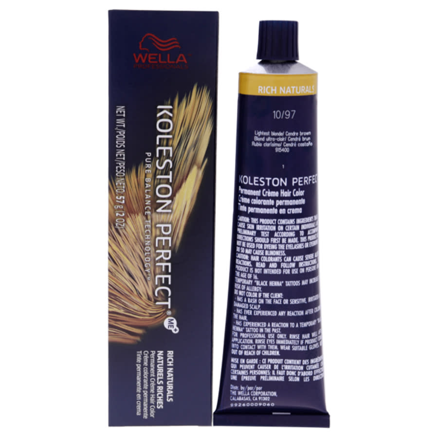 Wella Koleston Perfect Permanent Creme Hair Color - 10 97 Lightest Blonde-cendre Brown By For Unisex