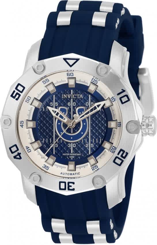 Invicta Nfl Indianapolis Colts Automatic Blue Dial Ladies Watch 32886 In Blue,silver Tone