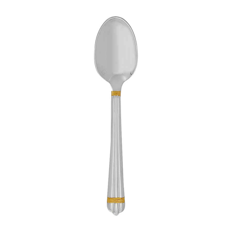 Christofle Silver Plated Aria Gold Demitasse Spoon 1022-036 In Gold / Silver