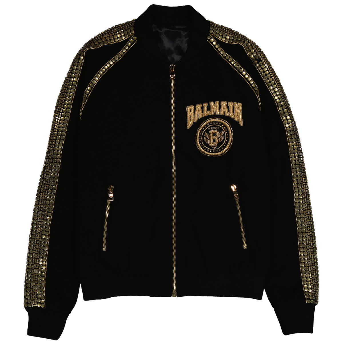 Balmain Mens Black Logo-patch Bomber Jacket, Brand Size 50 (us Size 40) |  ModeSens